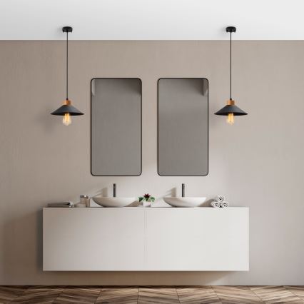 Kábelcsillár MANAVGAT 1xE27/40W/230V fekete/barna