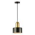 Kábelcsillár MARBLE 1xE27/60W/230V arany/zöld/márványmintás