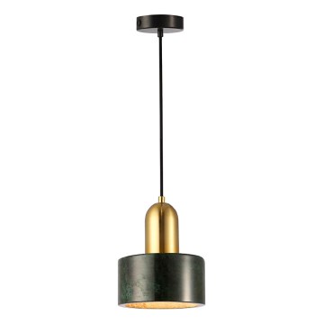 Kábelcsillár MARBLE 1xE27/60W/230V arany/zöld/márványmintás