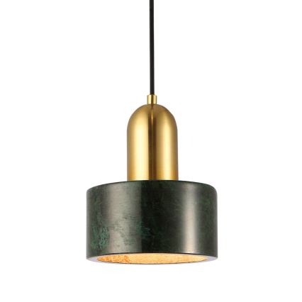 Kábelcsillár MARBLE 1xE27/60W/230V arany/zöld/márványmintás