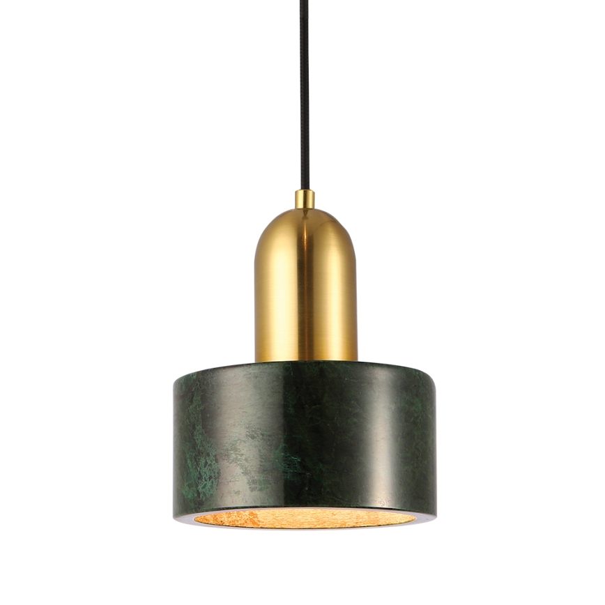 Kábelcsillár MARBLE 1xE27/60W/230V arany/zöld/márványmintás