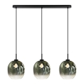Kábelcsillár MIRROR 3xE27/14W/230V, füstszínű fekete