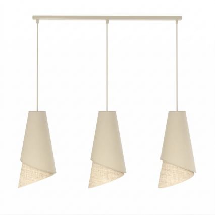 Kábelcsillár MODA 3xE27/15W/230V bézs/rattan