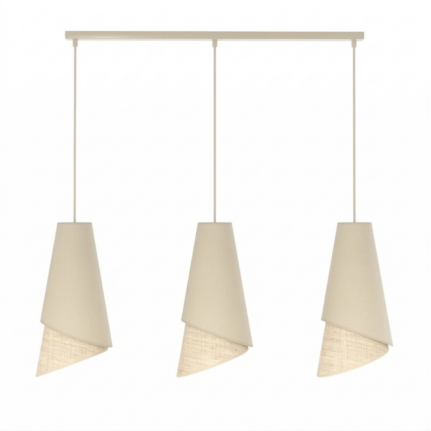 Kábelcsillár MODA 3xE27/15W/230V bézs/rattan