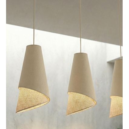 Kábelcsillár MODA 3xE27/15W/230V bézs/rattan