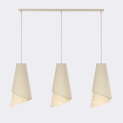 Kábelcsillár MODA 3xE27/15W/230V bézs/rattan