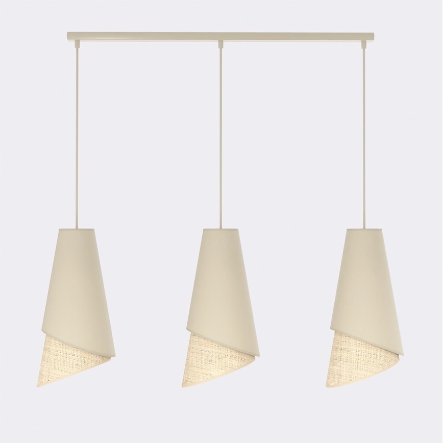 Kábelcsillár MODA 3xE27/15W/230V bézs/rattan