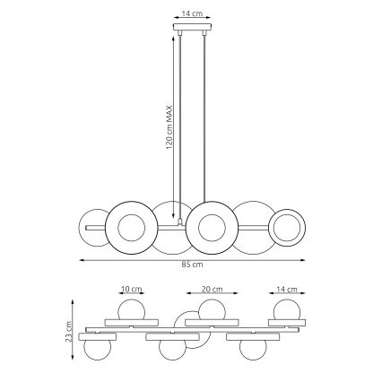 Kábelcsillár MODEL 6xG9/8W/230V fekete