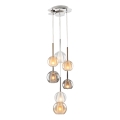 Kábelcsillár MUSCAT 7xE14/40W/230V füstszínű/arany/átlátszó