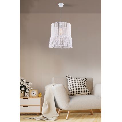Kábelcsillár NESS MACRAME 1xE27/40W/230V fehér