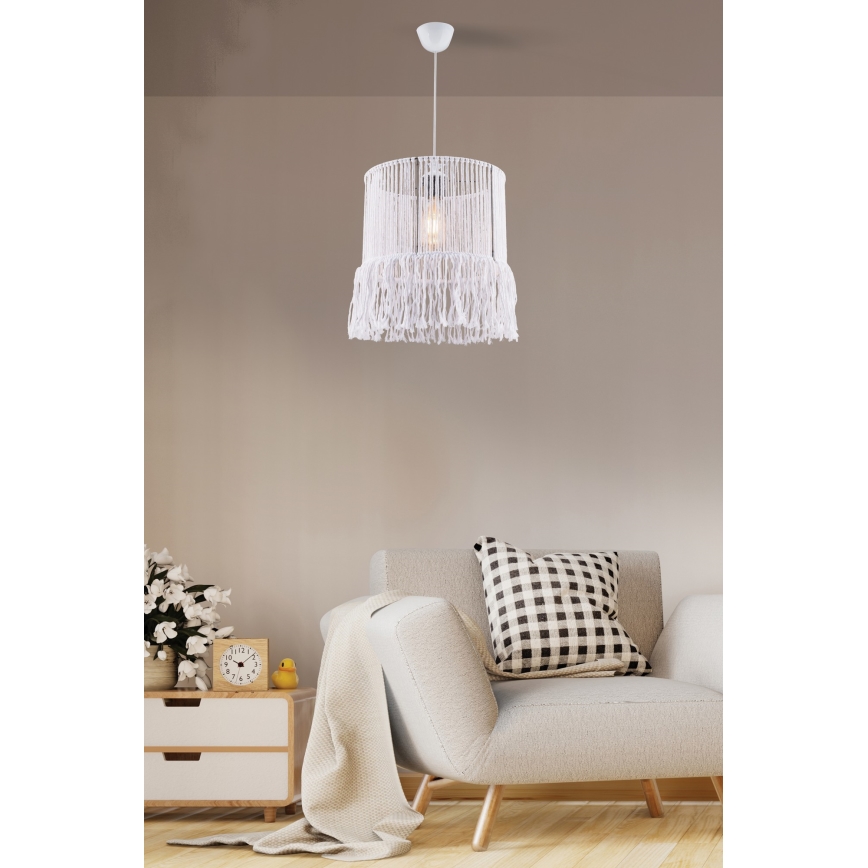 Kábelcsillár NESS MACRAME 1xE27/40W/230V fehér