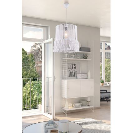 Kábelcsillár NESS MACRAME 1xE27/40W/230V fehér