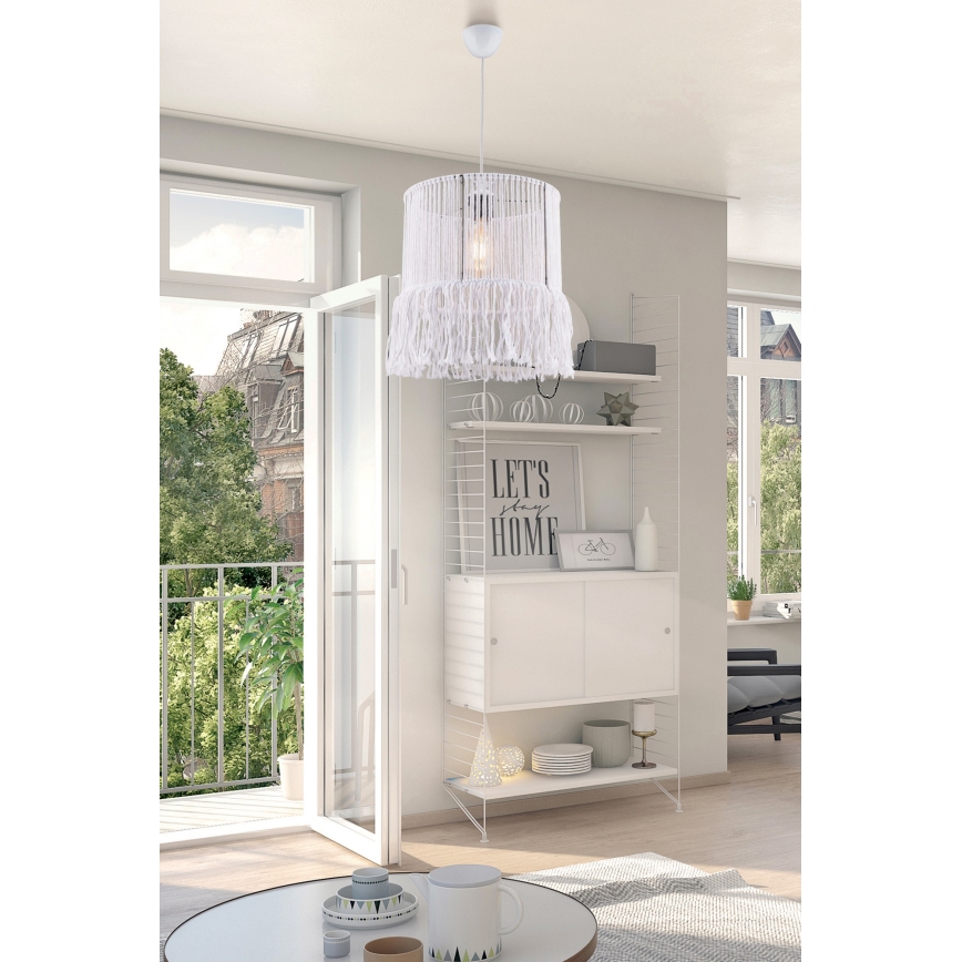 Kábelcsillár NESS MACRAME 1xE27/40W/230V fehér