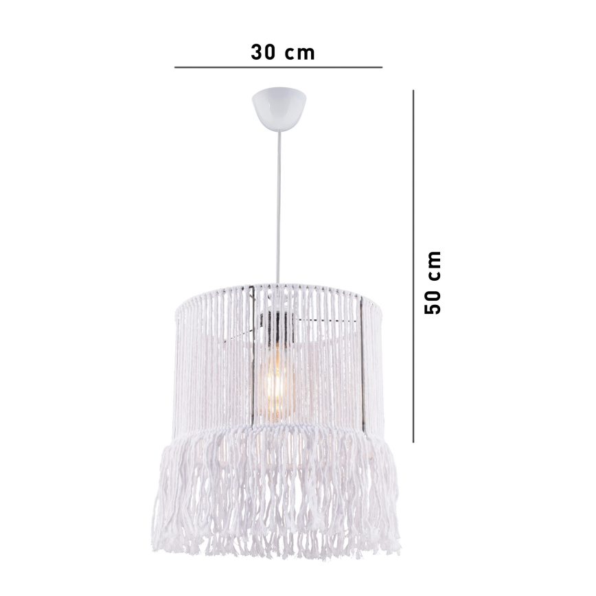 Kábelcsillár NESS MACRAME 1xE27/40W/230V fehér