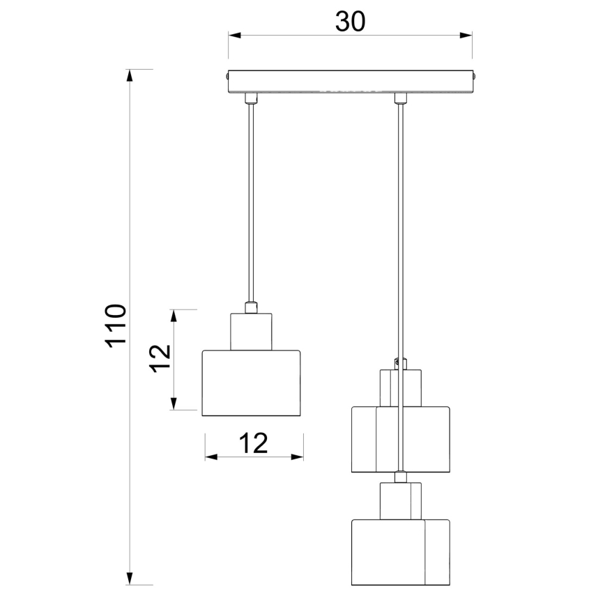 Kábelcsillár PARKLA 3xE27/15W/230V bézs