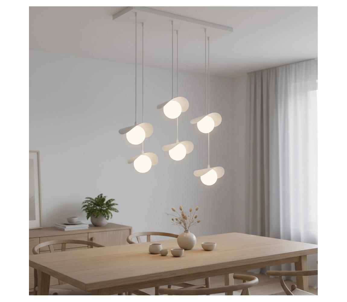 EMIBIG Kábelcsillár RITUAL 6xG9/8W/230V fehér 1584/6