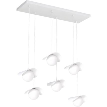 Kábelcsillár RITUAL 6xG9/8W/230V fehér
