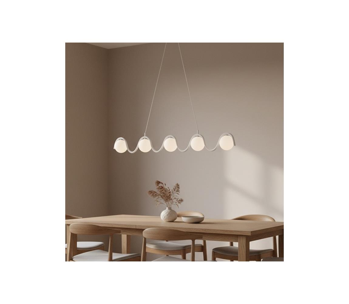 EMIBIG Kábelcsillár SINUS 5xG9/8W/230V fehér 1583/5