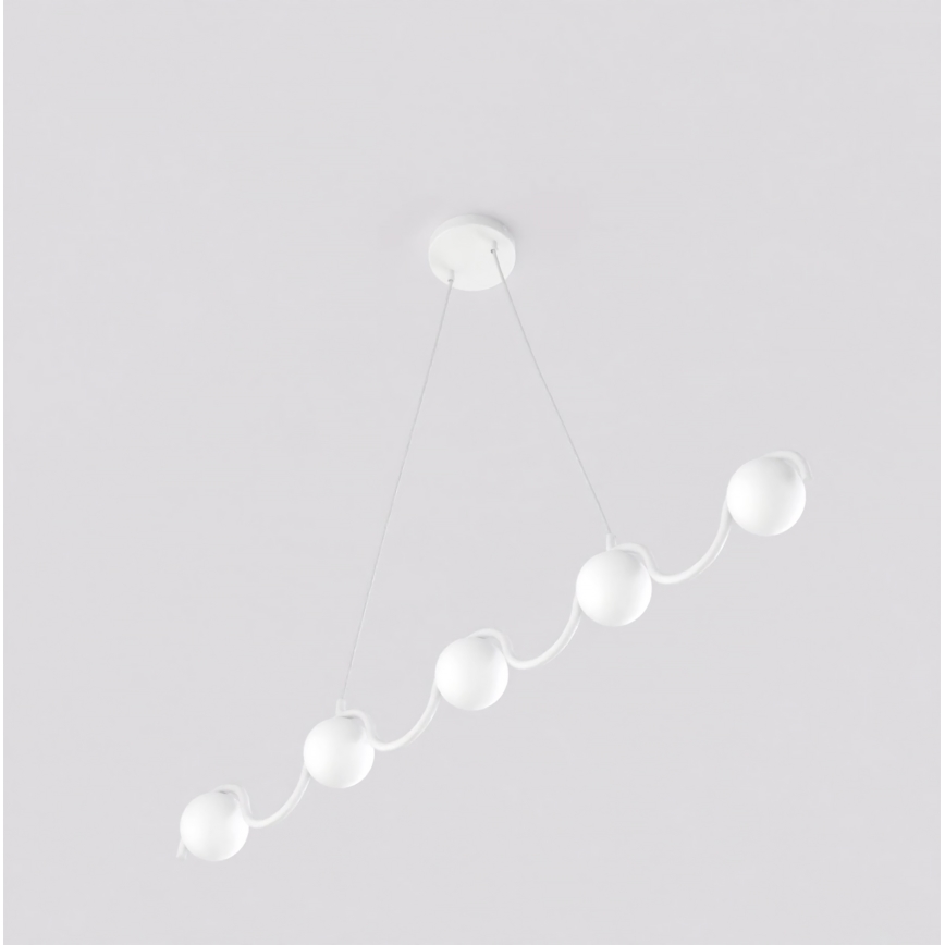 Kábelcsillár SINUS 5xG9/8W/230V fehér