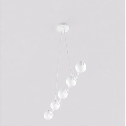 Kábelcsillár SINUS 5xG9/8W/230V fehér