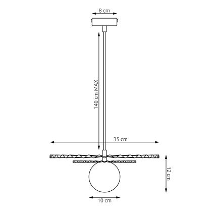 Kábelcsillár UMBRA 1xG9/8W/230V fekete/narancssárga