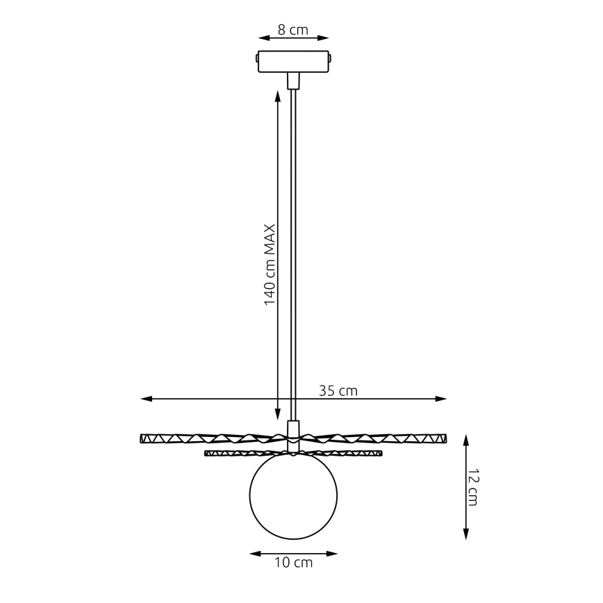 Kábelcsillár UMBRA 1xG9/8W/230V fekete/narancssárga