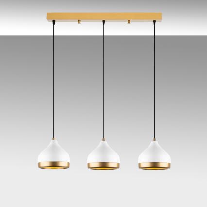 Kábelcsillár YILDO 3xE27/40W/230V fehér/arany