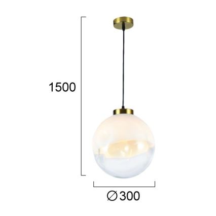Kábelen függesztett VANA csillár 1xE27/40W/230V krémszínű/arany