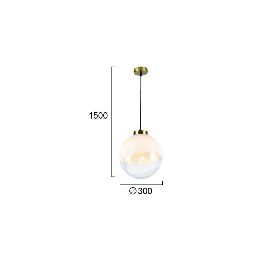 Kábelen függesztett VANA csillár 1xE27/40W/230V krémszínű/arany