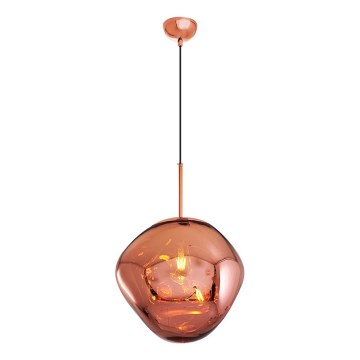 Kábelen függő CRUMPLED csillár 1xE27/24W/230V, Ø 36 cm, rézszínű