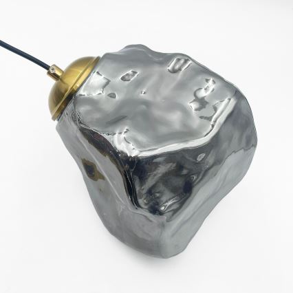 Kábeles CRISTAL csillár 3xE14/15W/230V sárgaréz/füstfekete
