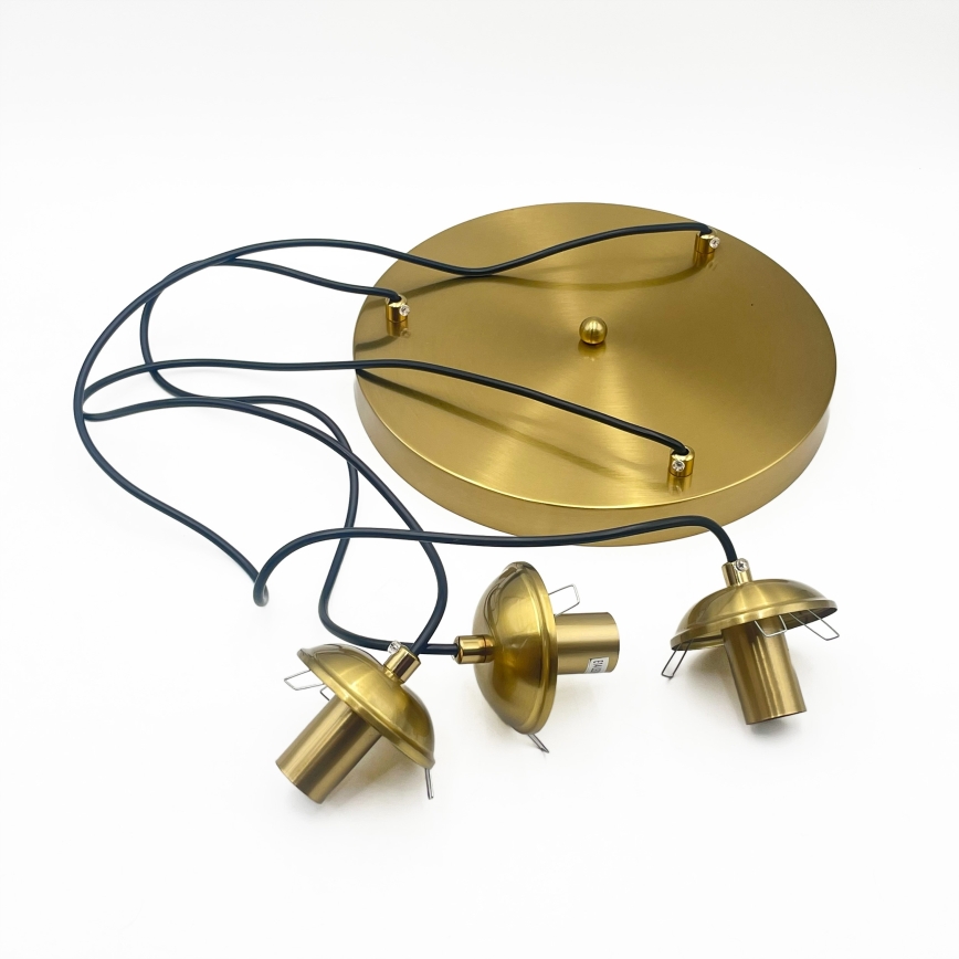 Kábeles CRISTAL csillár 3xE14/15W/230V sárgaréz/füstfekete