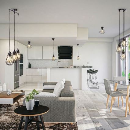 Kábeles csillár 1xE27/40W/230V fekete