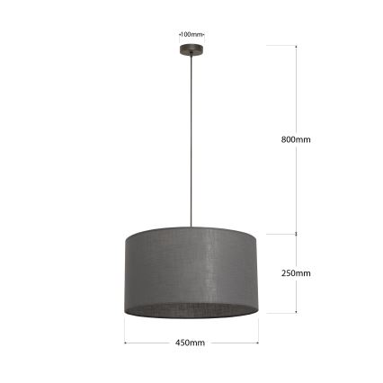 Kábeles csillár ALBA 1xE27/15W/230V Ø 45 cm szürke