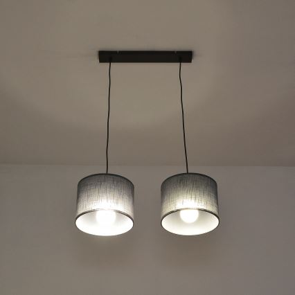 Kábeles csillár ALBA 2xE27/15W/230V szürke