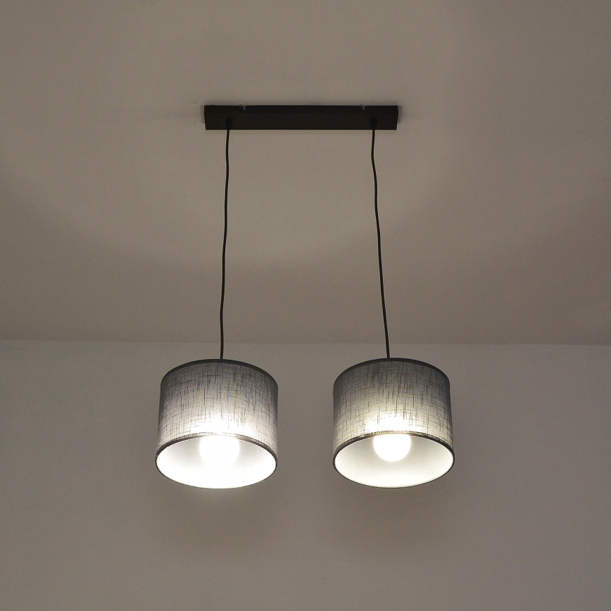 Kábeles csillár ALBA 2xE27/15W/230V szürke