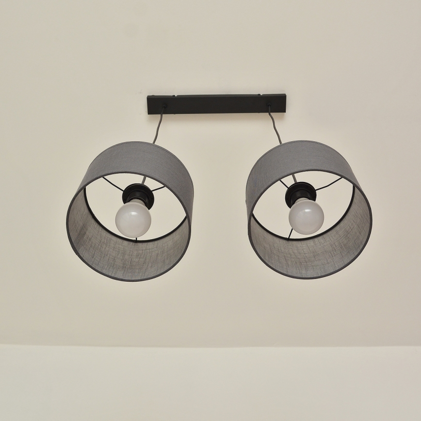 Kábeles csillár ALBA 2xE27/15W/230V szürke