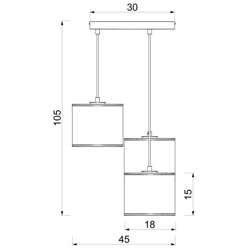 Kábeles csillár ARDEN 3xE27/15W/230V, átm. 30 cm, bézs