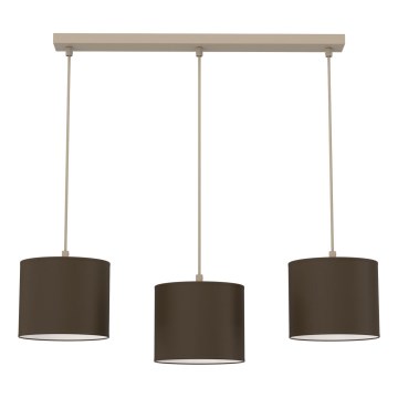 Kábeles csillár ARDEN 3xE27/15W/230V bézs/barna