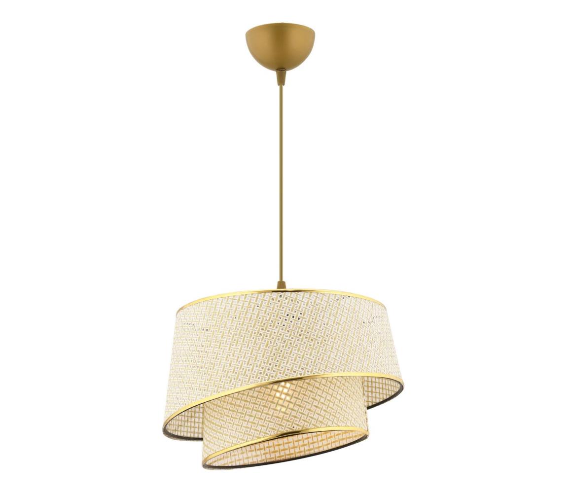 Kábeles csillár BARETTE 1xE27/60W/230V krémszínű/arany 390FLH2485