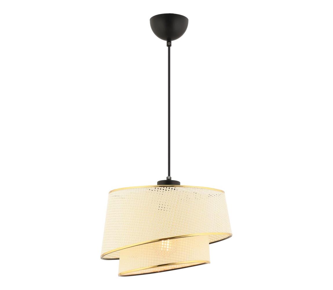 Kábeles csillár BARETTE 1xE27/60W/230V krémszínű/arany 390FLH2493