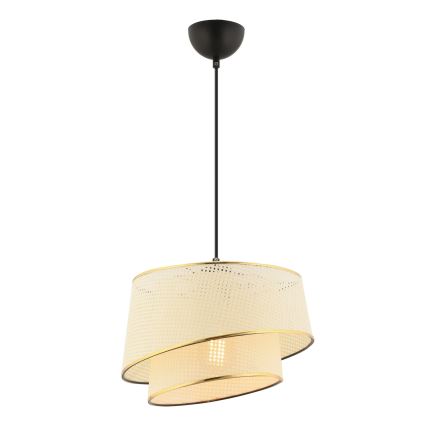 Kábeles csillár BARETTE 1xE27/60W/230V krémszínű/arany