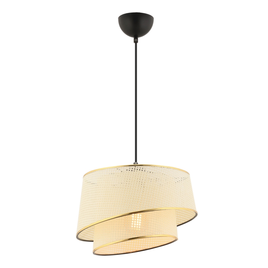 Kábeles csillár BARETTE 1xE27/60W/230V krémszínű/arany