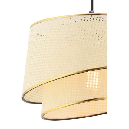 Kábeles csillár BARETTE 1xE27/60W/230V krémszínű/arany