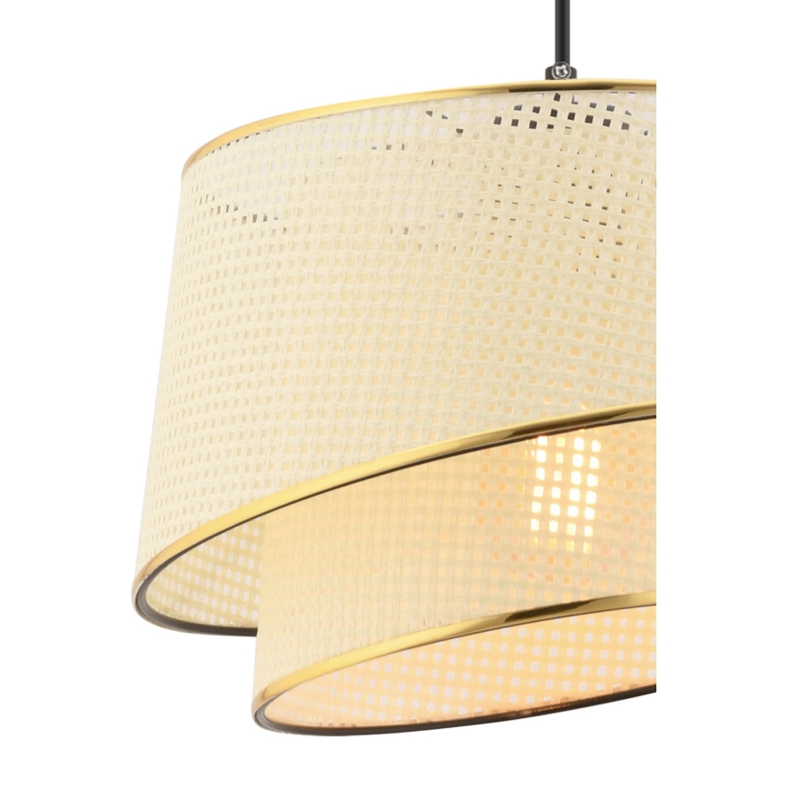Kábeles csillár BARETTE 1xE27/60W/230V krémszínű/arany
