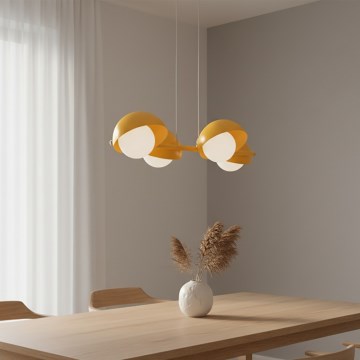 Kábeles csillár BOOM 4xG9/8W/230V narancssárga