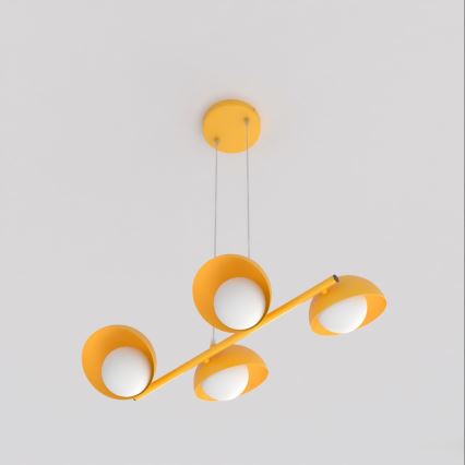 Kábeles csillár BOOM 4xG9/8W/230V narancssárga