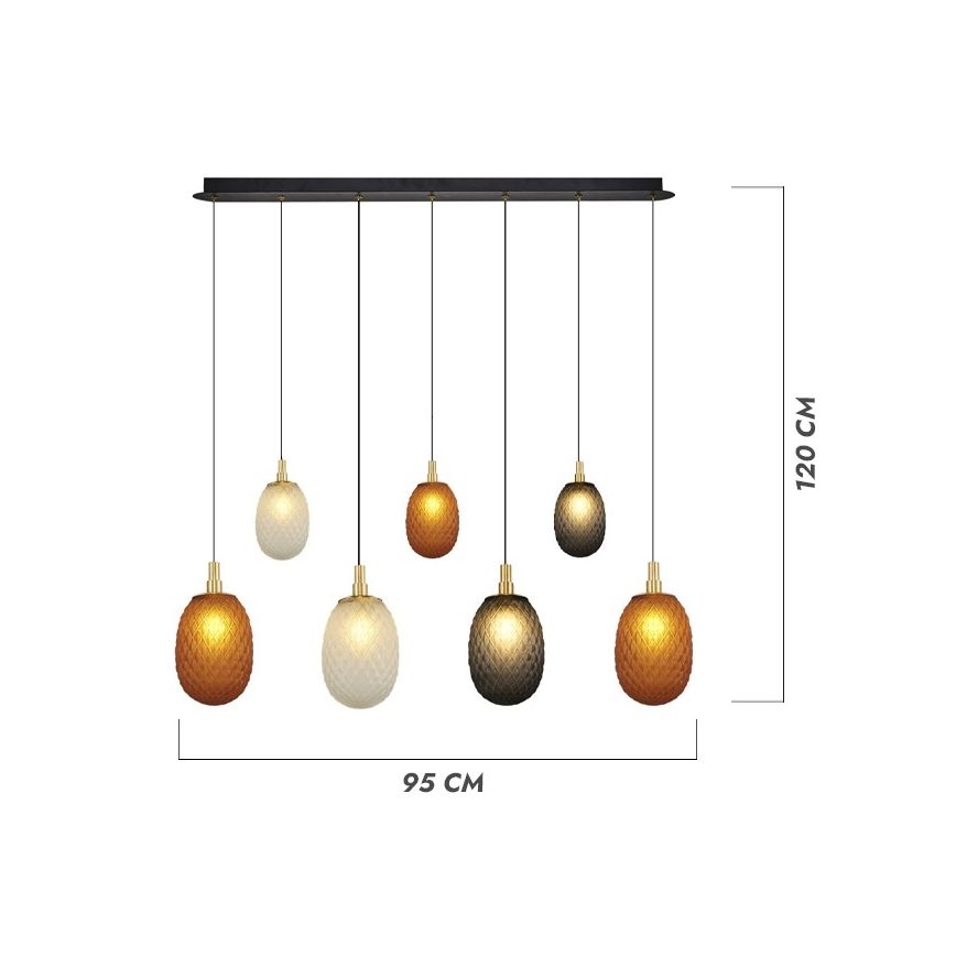 Kábeles csillár CACTUS 7xG9/5W/230V réz/szürke/fehér