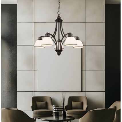 Kábeles csillár CLAIR 5xE27/60W/230V átmérő 65 cm, bronz színű