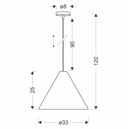 Kábeles csillár CONO 1xE27/40W/230V, ébenfurnér